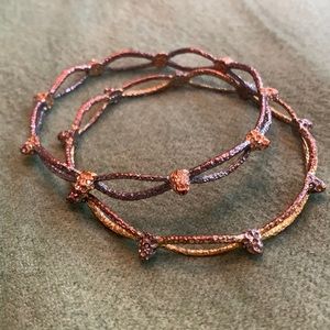 Alexis Bittar silver and gold studded bangles - set of 2